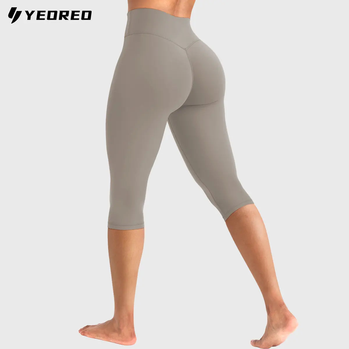 YEOREO Women's Workout Capri Leggings  15"/17"/19" Inseam No Front Seam High Waisted Scrunch Yoga Pants