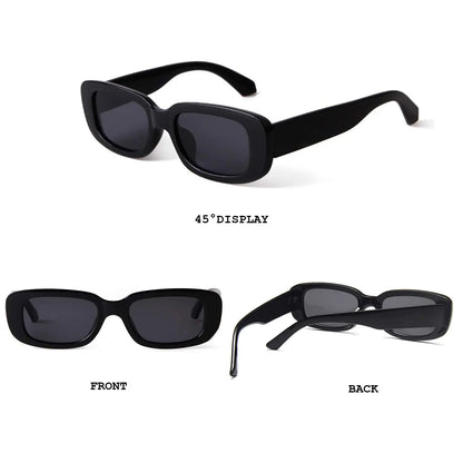Rectangle Sunglasses for Women Retro Driving Glasses - 90S Vintage Narrow Square Frame - Aesthetic Fashion Eyewear for Streetwear & Travel