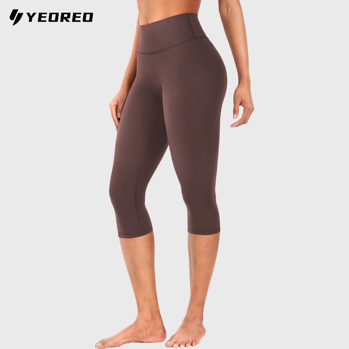 YEOREO Women's Workout Capri Leggings  15"/17"/19" Inseam No Front Seam High Waisted Scrunch Yoga Pants