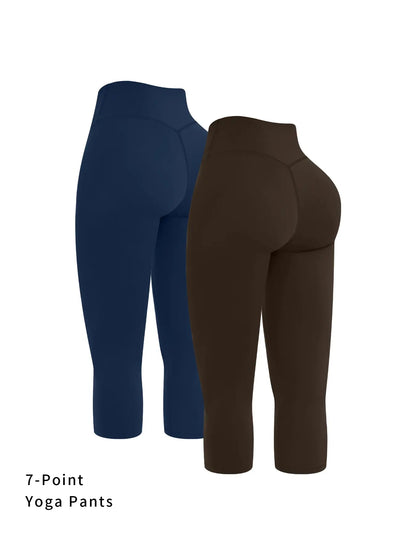 Viral Tiktok Trend 7/8 Leggings, High Waist Tummy Control Butt Lifting Capri Pants, Slim-Fitting Casual Wear for All Seasons