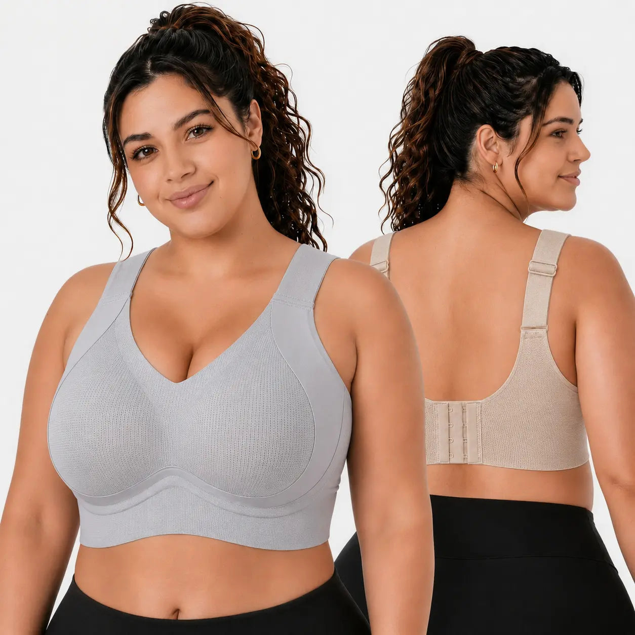 YONFIT Women'S Wireless Support Bra - Full Coverage Lift, Side Smoothing for Fuller Bust, Wide Straps, Breathable Seamless Comfort, Ideal for Work, No, Quick Dry, Everyday, Nylon Blend, Flexible Fit, Lounging, Plain