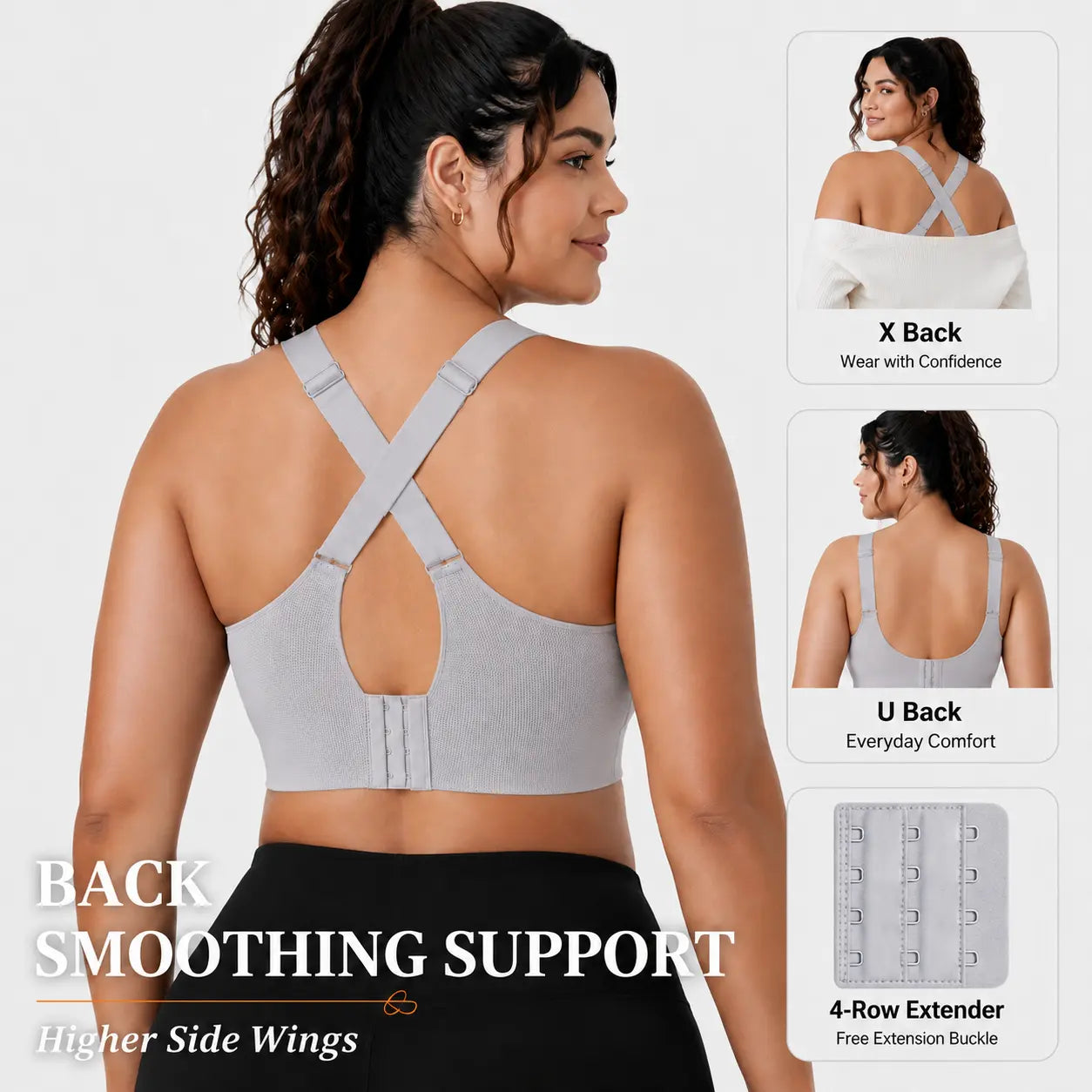 YONFIT Women'S Wireless Support Bra - Full Coverage Lift, Side Smoothing for Fuller Bust, Wide Straps, Breathable Seamless Comfort, Ideal for Work, No, Quick Dry, Everyday, Nylon Blend, Flexible Fit, Lounging, Plain