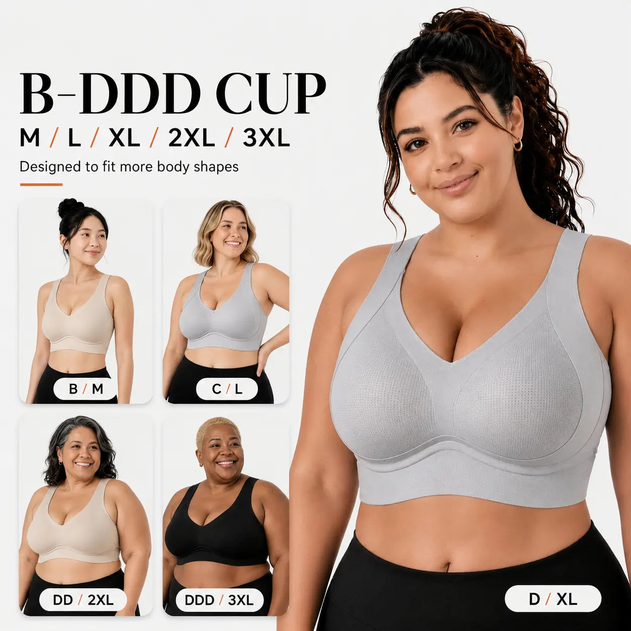 YONFIT Women'S Wireless Support Bra - Full Coverage Lift, Side Smoothing for Fuller Bust, Wide Straps, Breathable Seamless Comfort, Ideal for Work, No, Quick Dry, Everyday, Nylon Blend, Flexible Fit, Lounging, Plain